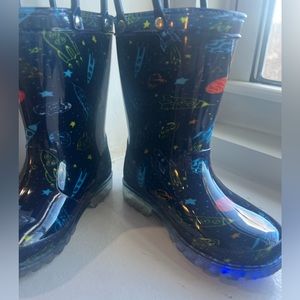 Outer Space Light up kids Rainboots!